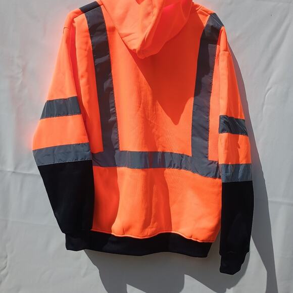 GSS Safety Class 3 Full Zipper Hooded Sweatshirt with Black Bottom - Picture 2 of 3